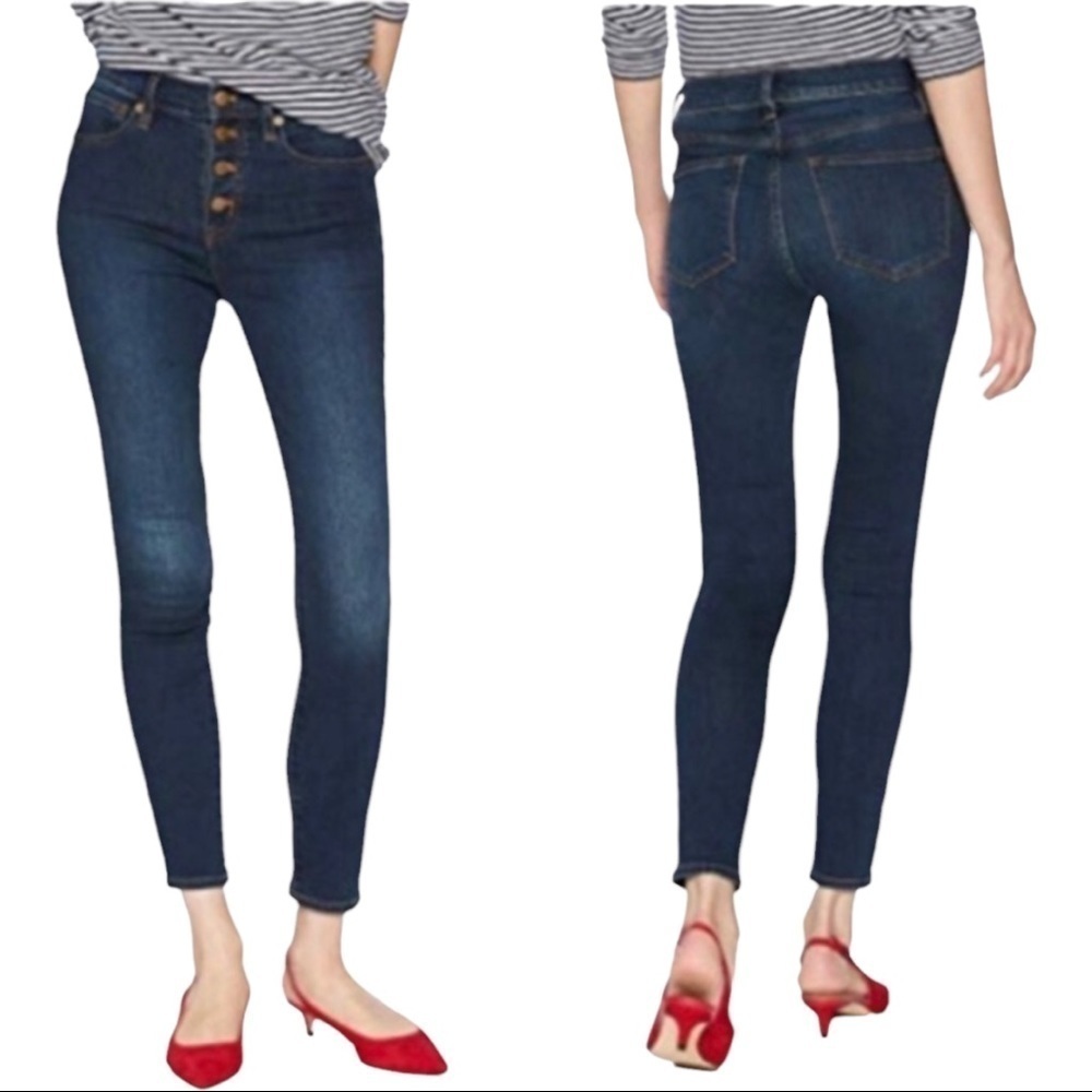 J.CREW MERCANTILE SKINNY BUTTON‎ FLY STRETCH WOMEN’S BLUE DENIM JEANS SIZE 26